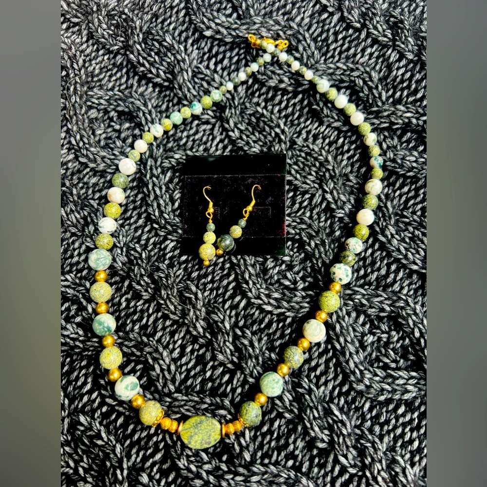 Homemade necklace and earrings